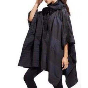 Derek Lam x Athleta 10C Striped Space Hooded Poncho Size XS/S Black Blue FA NWT